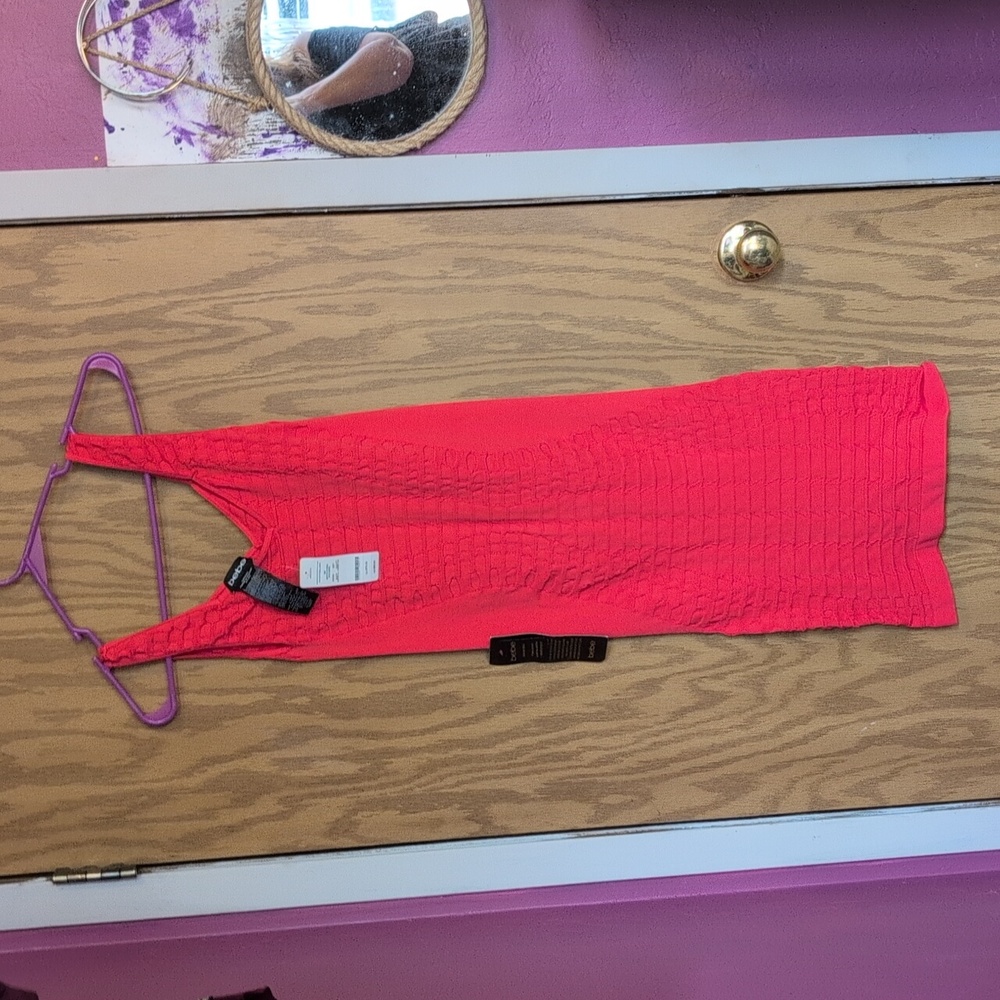 Final Markdown! Bebe Pink Textured Tube Tank Bodycon  Dress NWT'S
